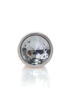 Dop anal HeavyFun din oțel inoxidabil auriu cu diamant 9 cm