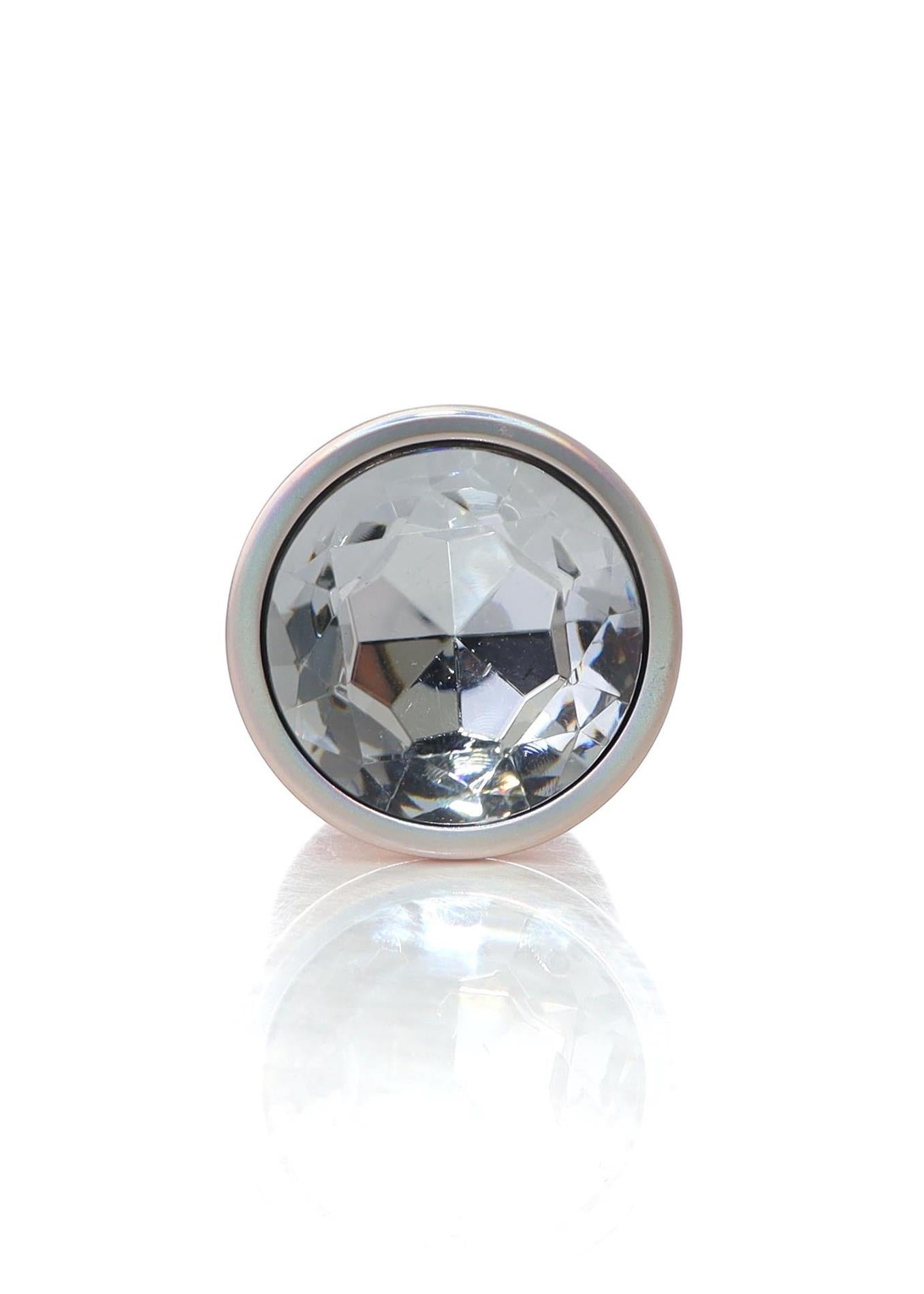 Dop anal HeavyFun din oțel inoxidabil auriu cu diamant 9 cm