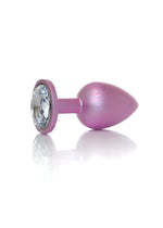 Dop anal din oțel cu diamant roz HeavyFun 9 cm