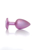 Dop anal din oțel cu diamant roz HeavyFun 9 cm