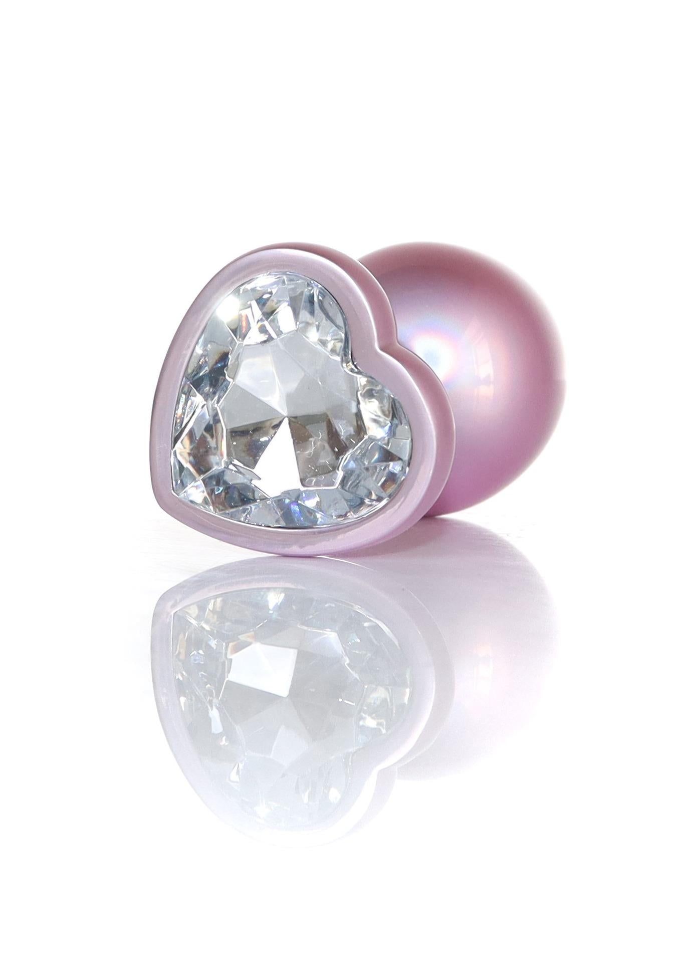 Bijuterie anală din oțel cu diamant roz 9 cm