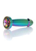 Plug anal din oțel HeavyFun pentru penis cu diamant 10 cm