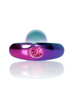 Plug anal din oțel cu diamant roz M HeavyFun 9 cm