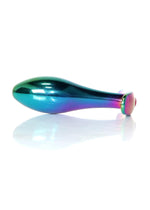 Plug anal din oțel cu diamant roz M HeavyFun 9 cm