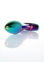Plug anal din oțel cu diamant roz M HeavyFun 9 cm