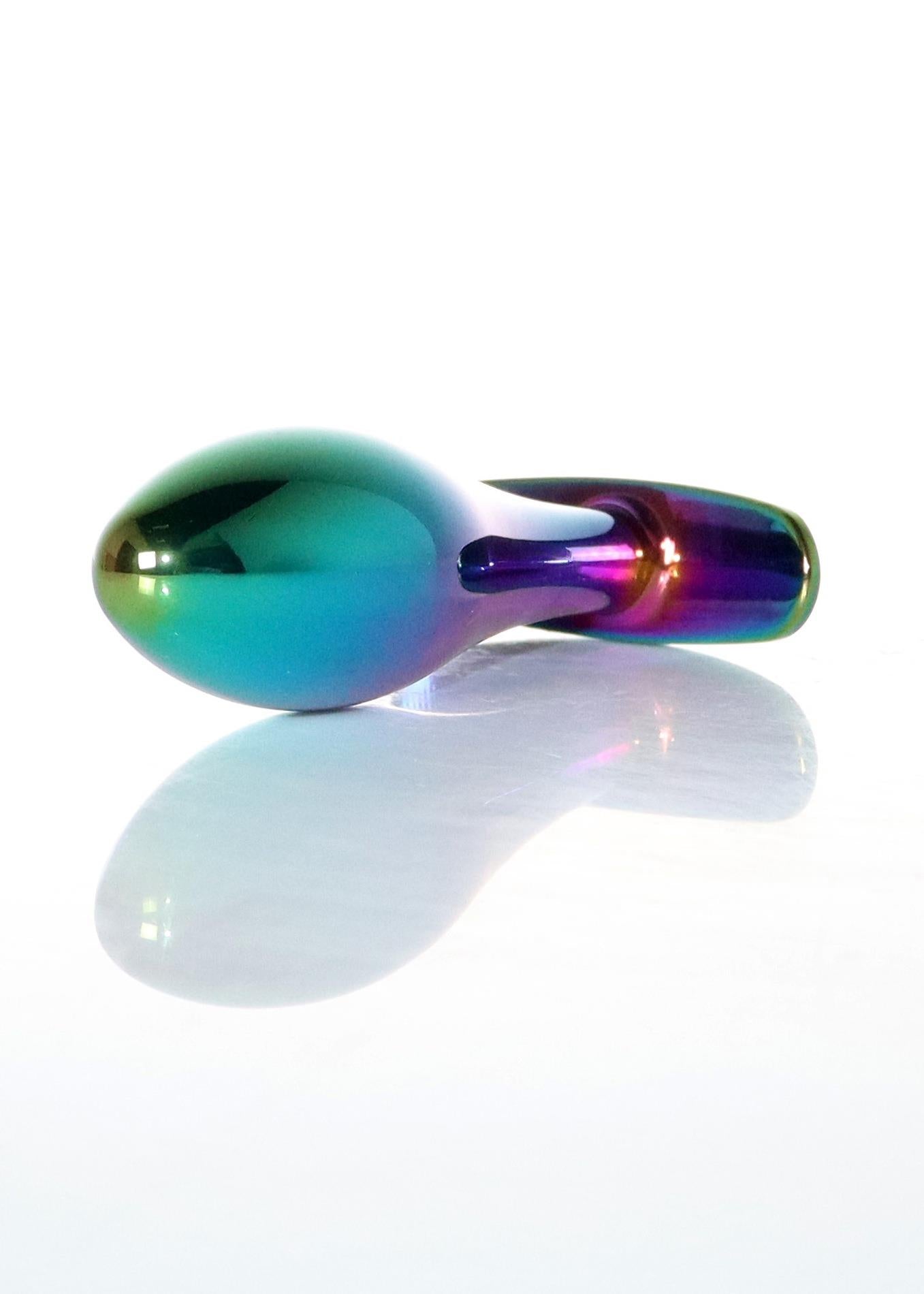 Plug anal din oțel cu diamant roz M HeavyFun 9 cm