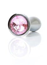 Dop anal HeavyFun din oțel inoxidabil argintiu cu diamant 9 cm
