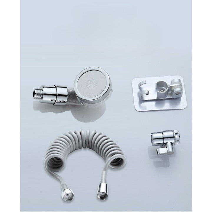 Set Extensie de Dus, Flippy, pentru Baterie Baie sau Bucatarie, 4 Piese, Filtru de Ioni Negativi, Furtun Flexibil de