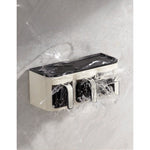 Cutie de Depozitare a Condimentelor, Flippy, de Uz Casnic, Montare pe Perete, 3 Compartimente, 25.8 x 13.6 x 10.5cm,