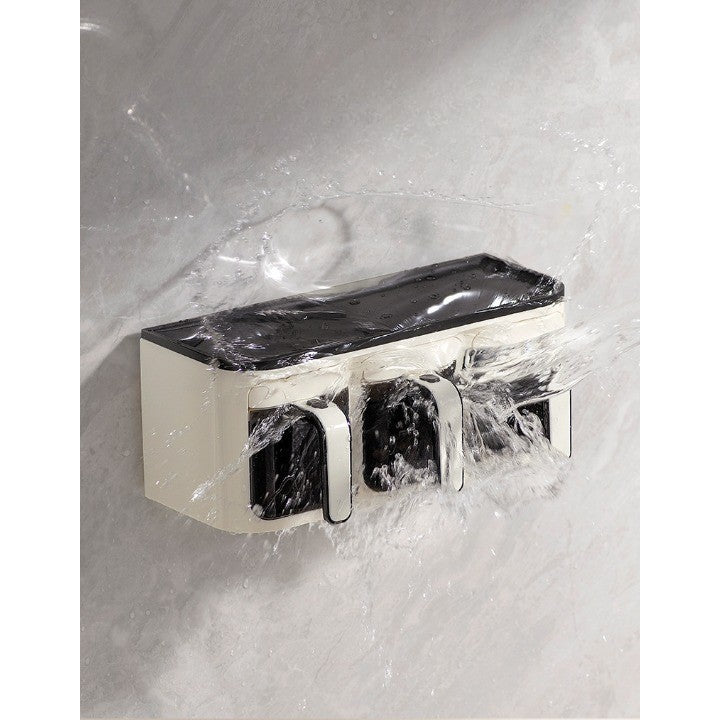 Cutie de Depozitare a Condimentelor, Flippy, de Uz Casnic, Montare pe Perete, 3 Compartimente, 25.8 x 13.6 x 10.5cm,