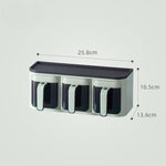 Cutie de Depozitare a Condimentelor, Flippy, de Uz Casnic, Montare pe Perete, 3 Compartimente, 25.8 x 13.6 x 10.5cm,
