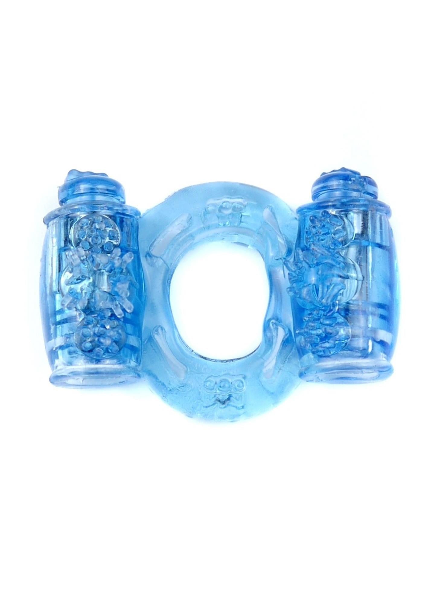 Inel vibrant dublu EasyLove Blue