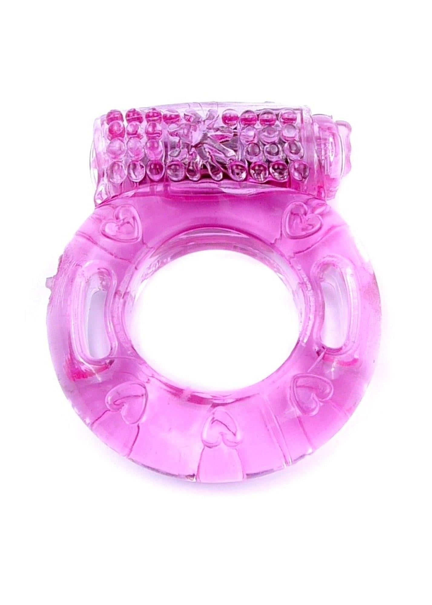 Inel vibrant roz pentru penis EasyLove