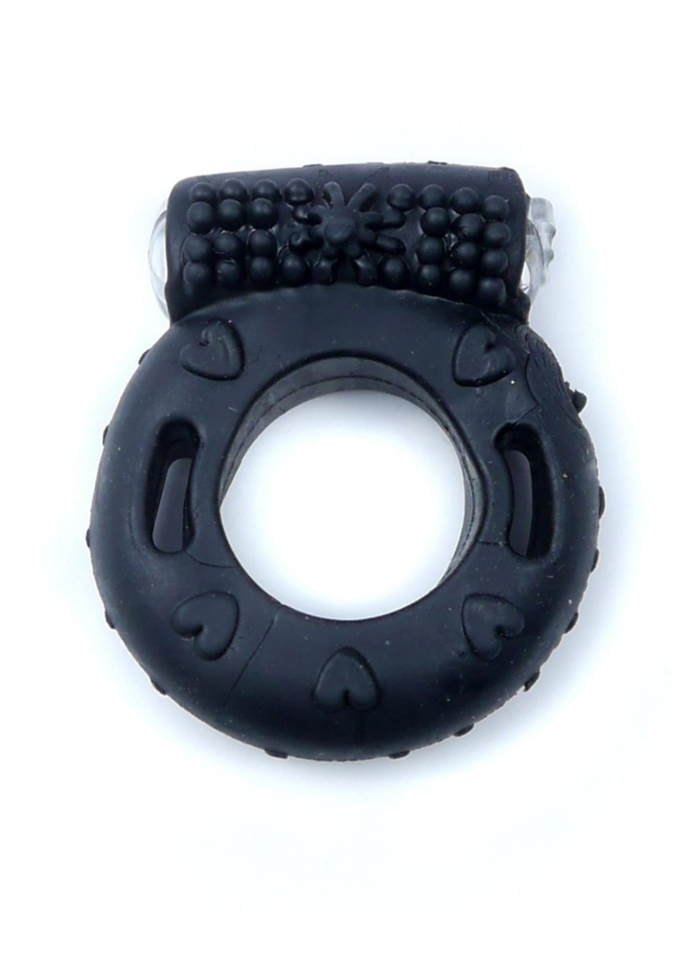 Inel vibrant pentru penis EasyLove, negru