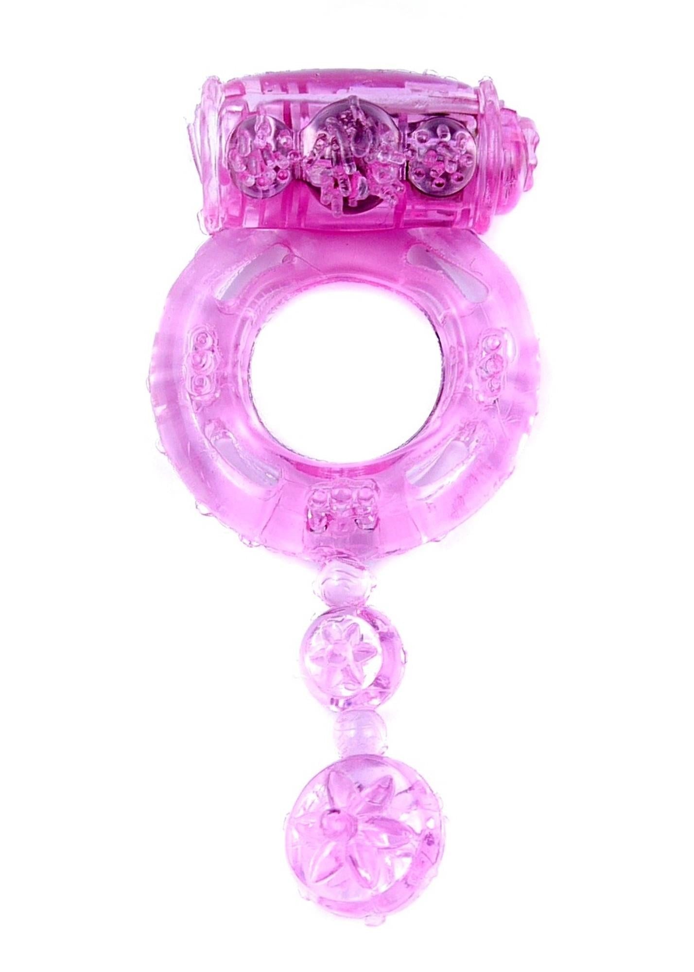 Inel vibrant pentru penis EasyLove roz