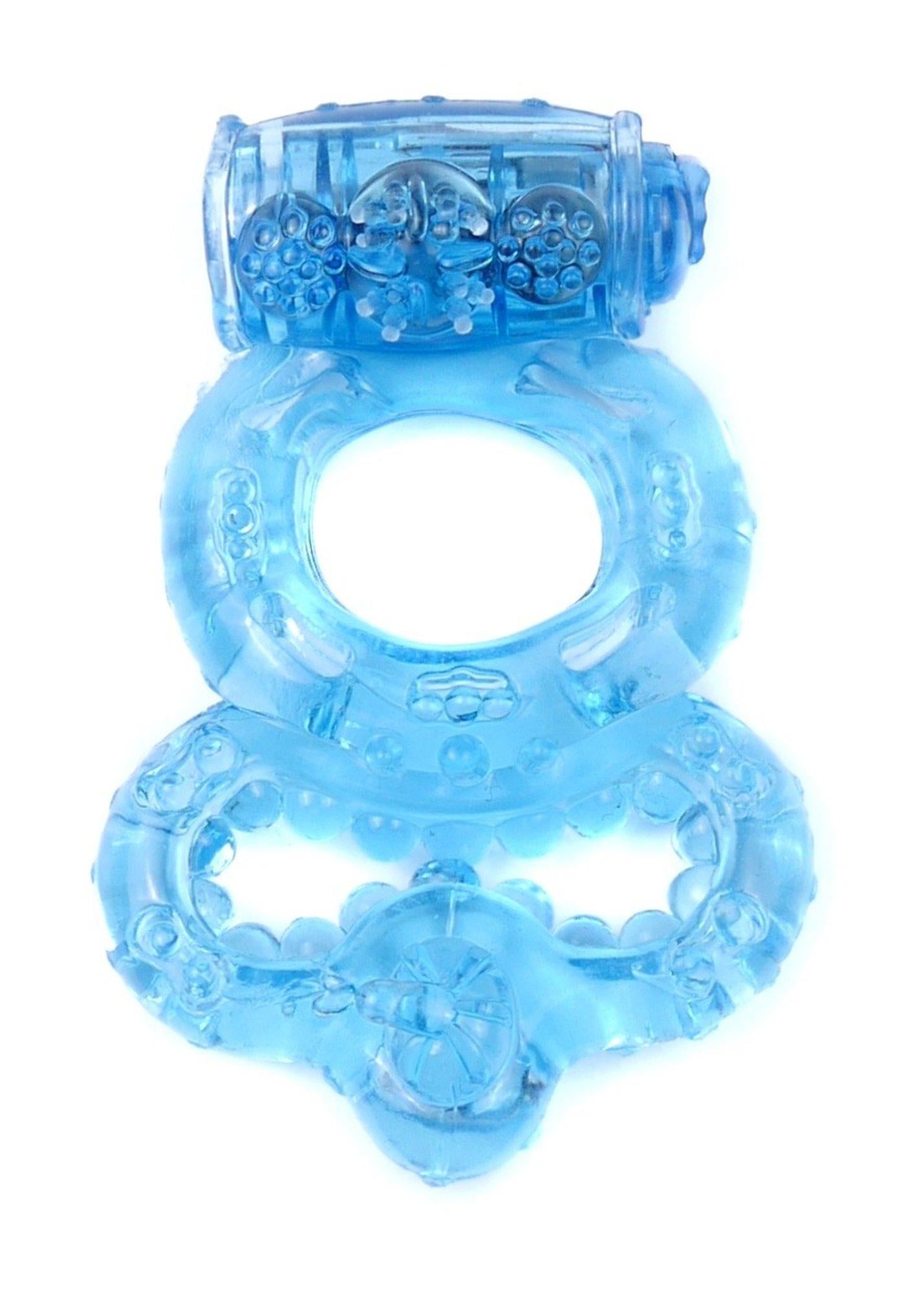Inel vibrant pentru penis EasyLove albastru