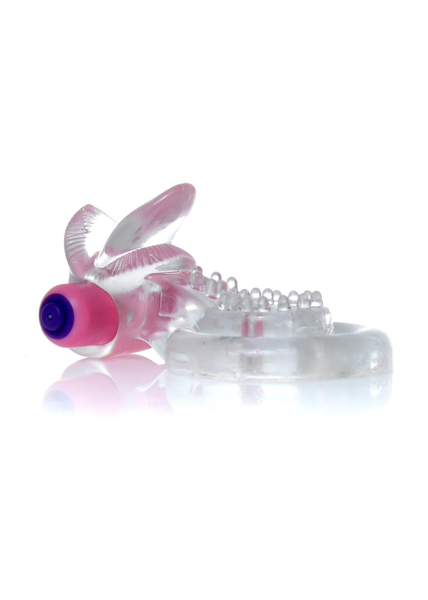 Inel vibrant transparent pentru penis EasyLove pentru limbă