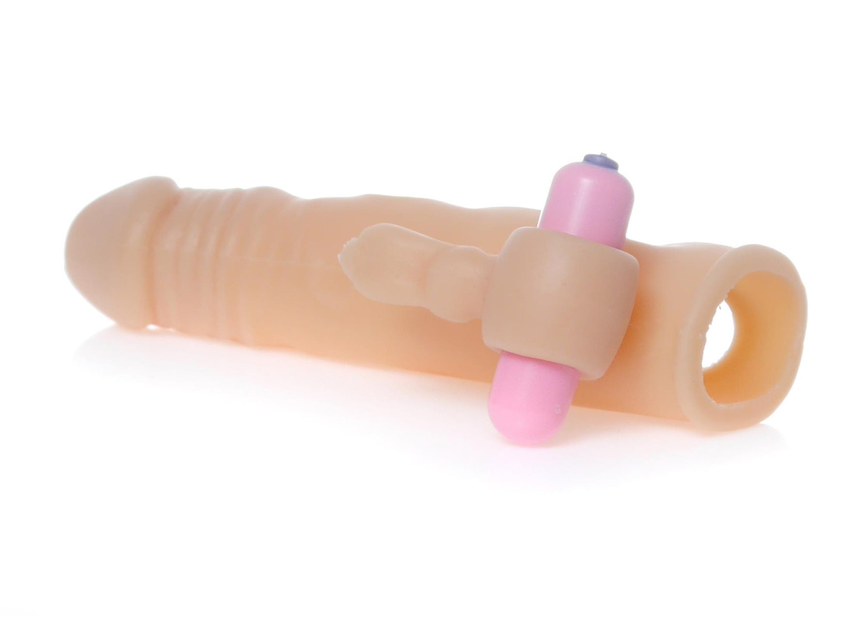 Extensie vibratoare realistă cu stimulator EasyLove 18,5 cm