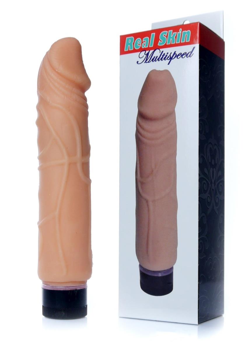 Vibrator realist din piele cibernetică EasyLove, culoarea pielii, 22 cm