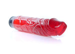 Vibrator cu gel realist EasyLove roșu, 22 cm, reglabil