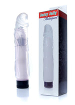 Vibrator Juicy Jelly cu gel reglabil, transparent, 22 cm