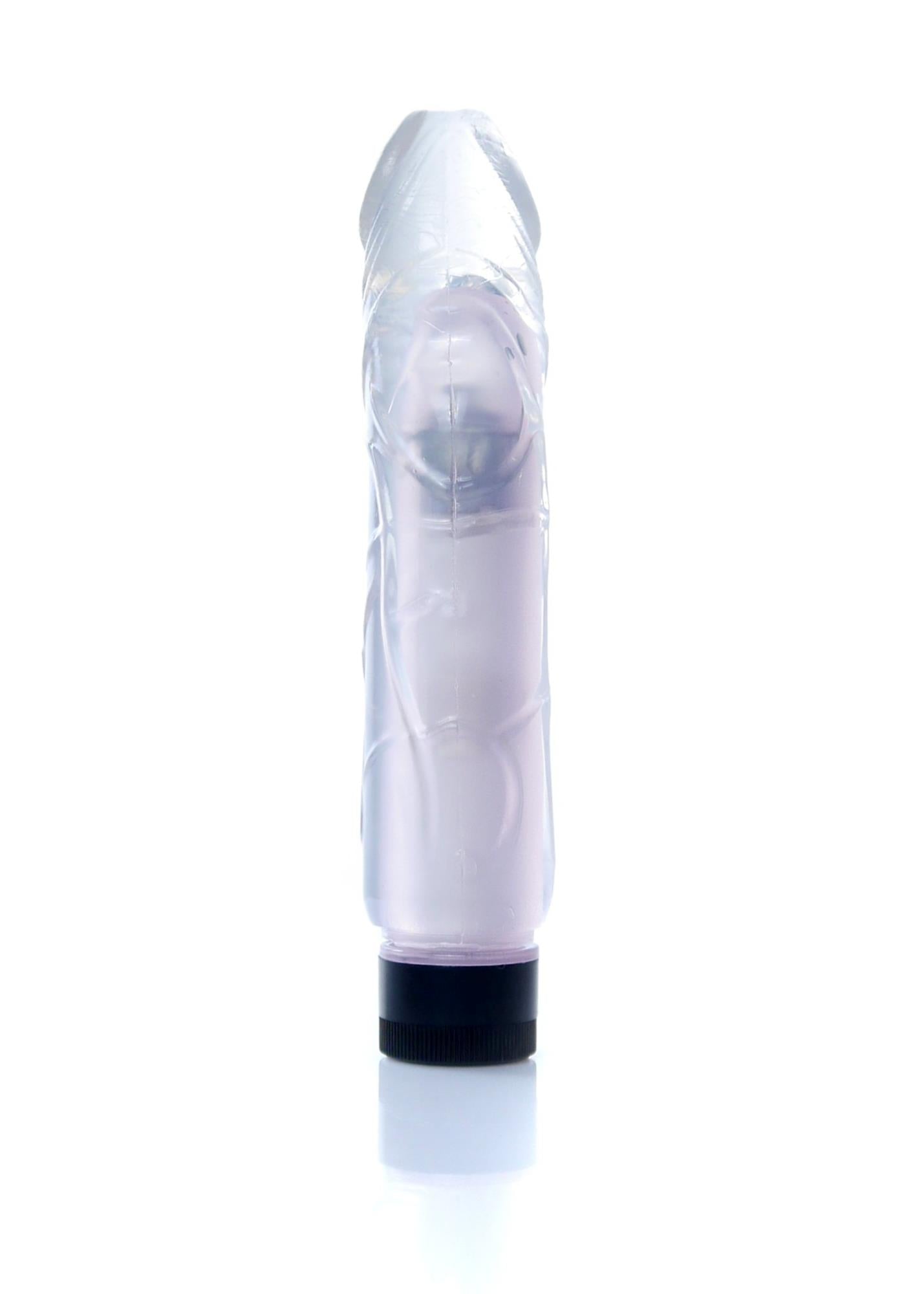 Vibrator Juicy Jelly cu gel reglabil, transparent, 22 cm