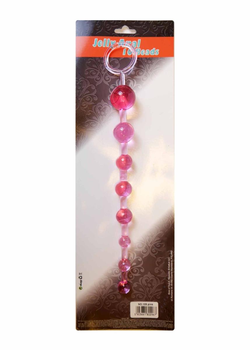 Perle anale cu gel EasyLove 10 bile roz 29 cm