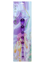 Bile anale cu gel, 10 bile, mov, EasyLove, 29 cm