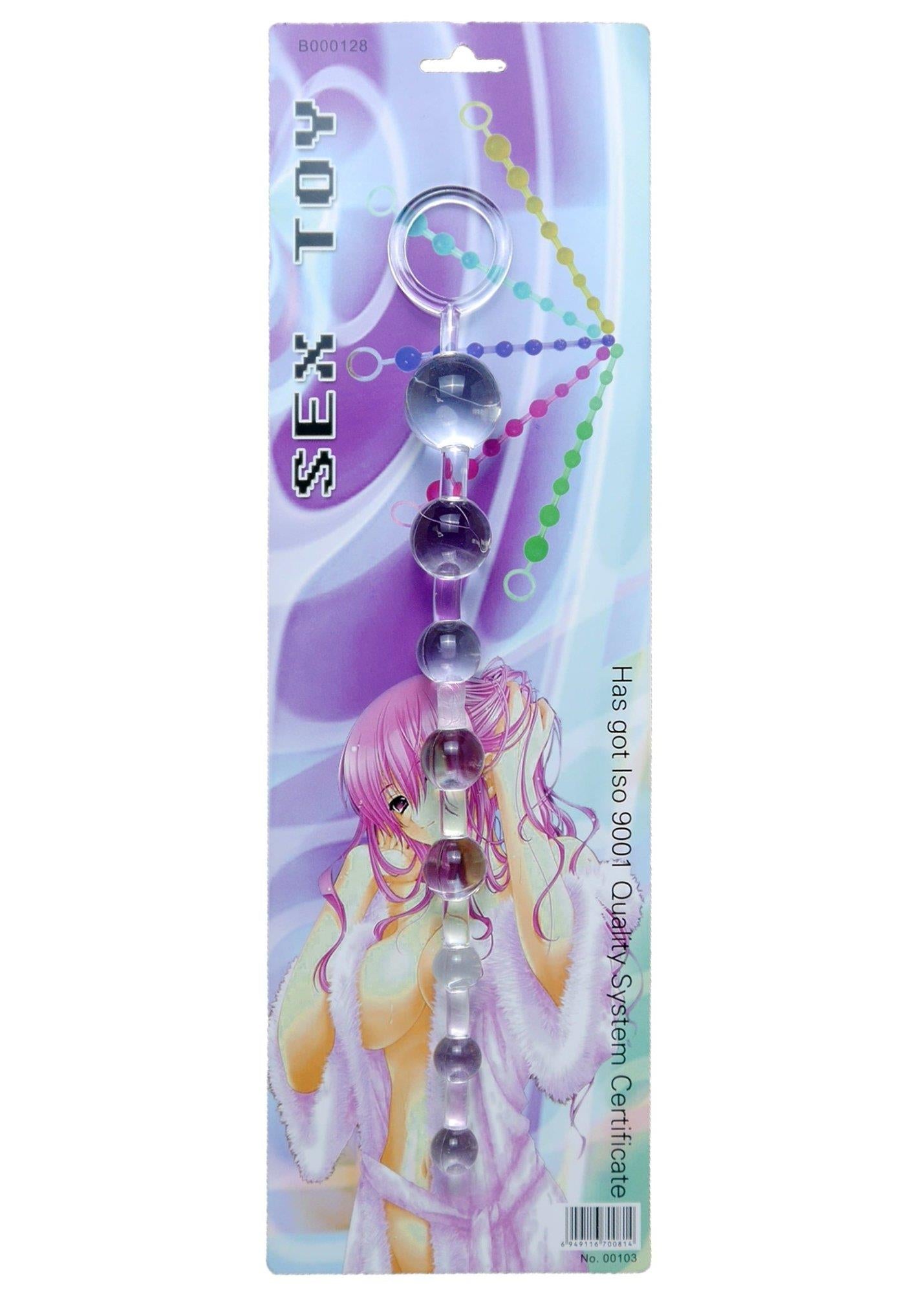Perle anale EasyLove cu gel transparent 10 bile 29 cm