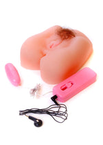 Masturbator vibrant EasyLove pentru vagin și anus, 16 cm
