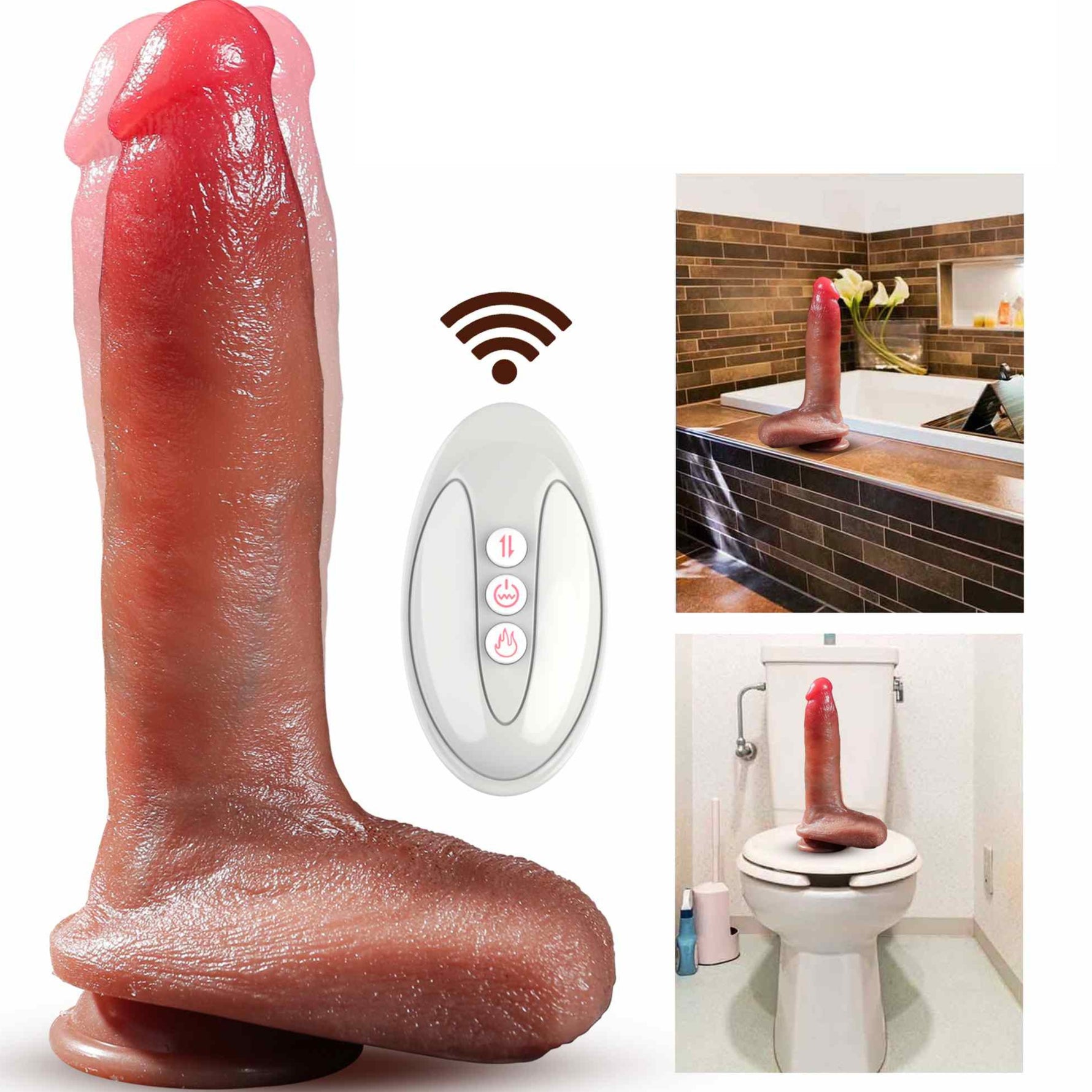 Vibrator încălzit realist din silicon Fox USB seria B cu glisare