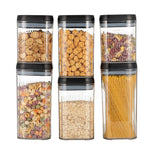 Cutii de Depozitare Alimente, Flippy, Set din 6 Cutii de tip Container, Recipiente pentru Cereale in Bucatarie,