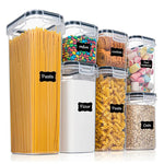 Cutii de depozitare alimente, Flippy, Set din 7 Cutii pentru Condimente, Cereale, Cutii pentru Bucatarie, din Plastic