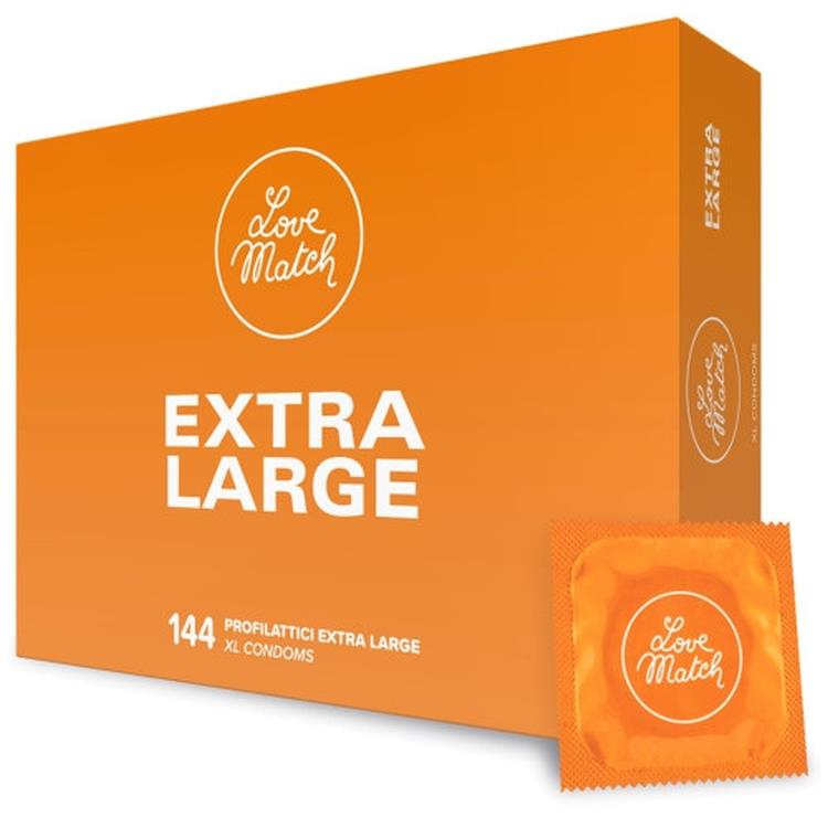 Prezervative transparente XXL Love Match Extra Large, 144 buc.
