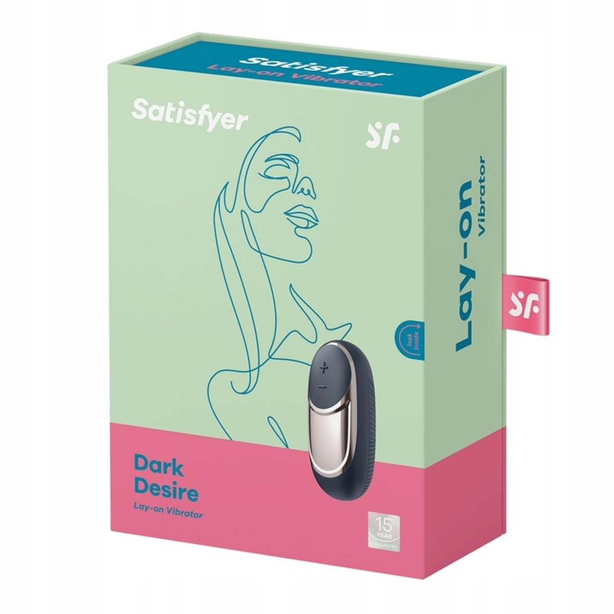 Vibrator Satisfyer Dark Desire Mini, Albastru Deschis, Silicon, USB, 9 cm