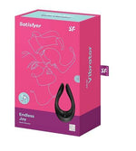 Vibrator Satisfyer Endless Joy pentru cupluri, silicon negru, USB, 13 cm