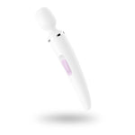 Vibrator Satisfyer Wand-er pentru femei (alb/crom)
