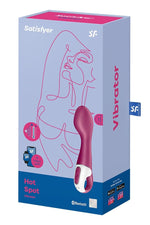 Vibrator Satisfyer Hot Spot G-Spot, silicon încălzit, 20,5 cm, culoare vișinie