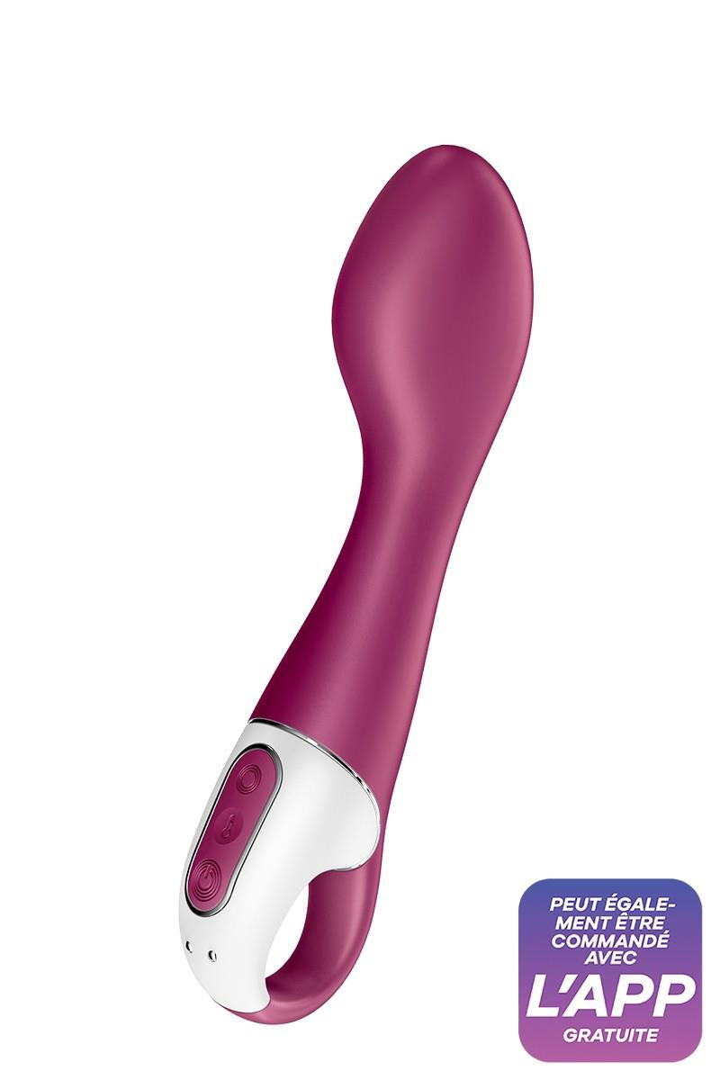 Vibrator Satisfyer Hot Spot G-Spot, silicon încălzit, 20,5 cm, culoare vișinie