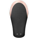 Vibrator Satisfyer Double Love pentru cupluri, silicon negru, USB, 9 cm