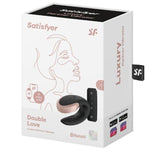 Vibrator Satisfyer Double Love pentru cupluri, silicon negru, USB, 9 cm