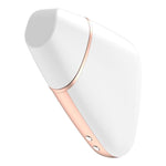 Stimulator clitoridian Satisfyer Love Triangle, alb, cu aplicație