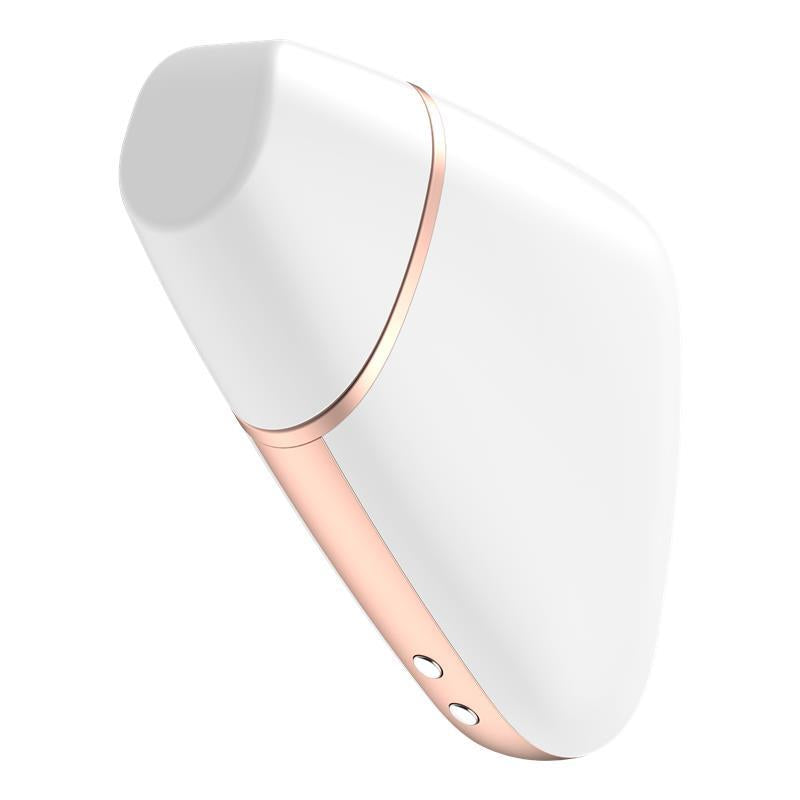 Stimulator clitoridian Satisfyer Love Triangle, alb, cu aplicație