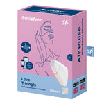 Stimulator clitoridian Satisfyer Love Triangle, alb, cu aplicație