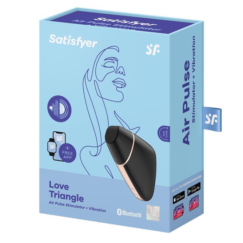 Vibrator Satisfyer Love Triangle controlat prin aplicație, negru
