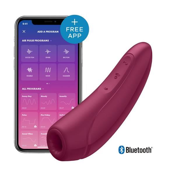 Stimulator clitoridian Satisfyer Curvy 1+ Airwave, roz/roșu