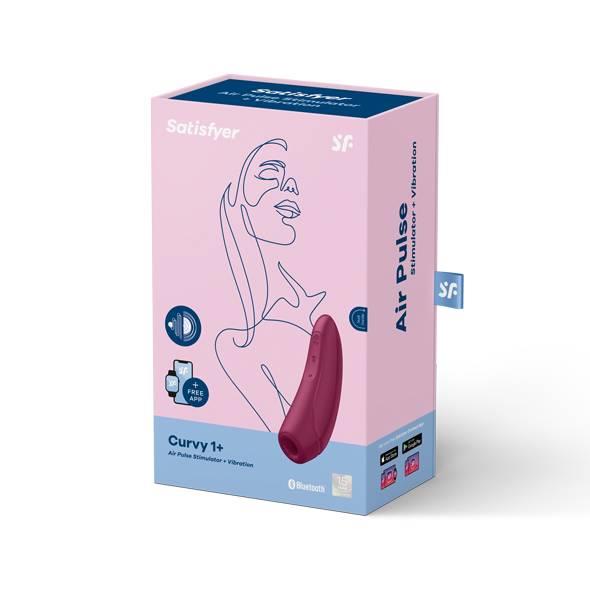 Stimulator clitoridian Satisfyer Curvy 1+ Airwave, roz/roșu