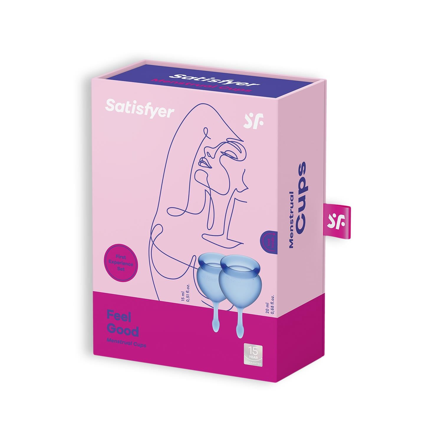 Cupă menstruală Satisfyer Feel Good, albastru închis
