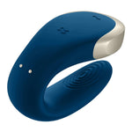 Stimulator clitoridian Satisfyer Double Love Blue cu telecomandă USB