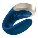 Stimulator clitoridian Satisfyer Double Love Blue cu telecomandă USB